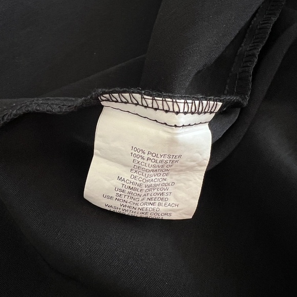 Y2K Black Velvety Claiborne Button Up Top - Picture 6 of 7